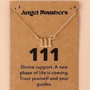 Beautiful gold 111 angel number stainless steel necklace in gold
